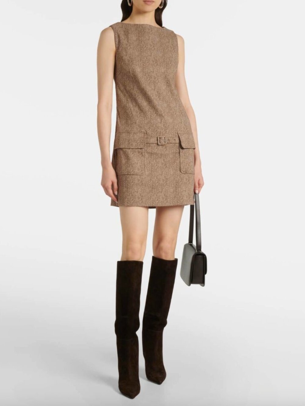 STAUD Sheila Belted Midi Dress